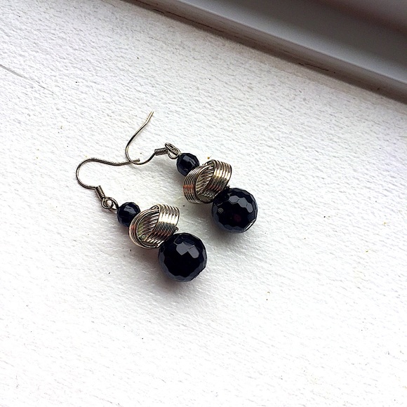 Black Bead & Metal Twist Full Matching Jewelry Set - Picture 8 of 8